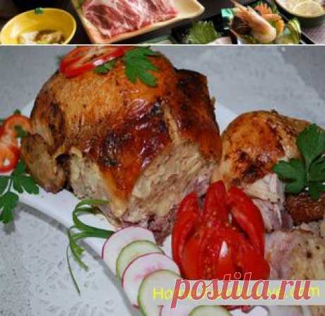Курица фаршированная блинами - пошаговый фоторецепт -Кулинарные рецепты