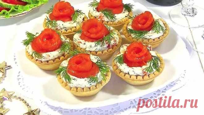 Закуска «Розочки» с Красной Рыбой Сыром и Чесноком.