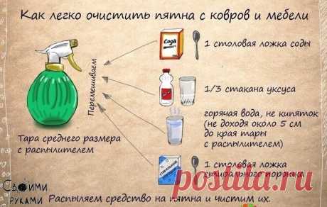 КАК ЛЕГКО ОЧИСТИТЬ ПЯТНА С КОВРОВ И МЕБЕЛИ