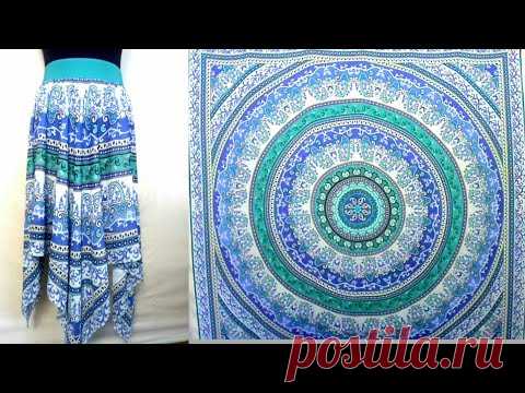 Юбка солнце (в квадрате 😊) без выкройки, без швов на резинке
