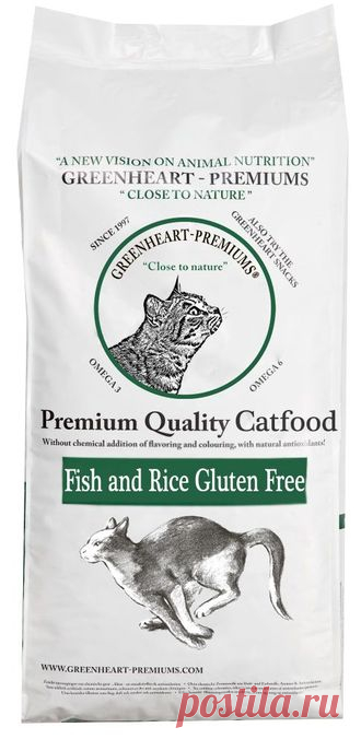 Greenheart Catfood Fish & Rice Gluten Free сухой бюзглютеиновый корм для взрослых кошек с рыбой и рисом