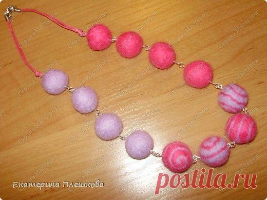 МК по валянию. Спиралька на бусине. - -