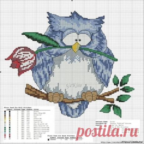 Схемы вышивок, СОВЫ / Вышивка / Схемы вышивки крестом, вышивка крестиком