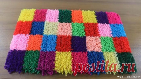 Красивый коврик из пряжи без усилий!