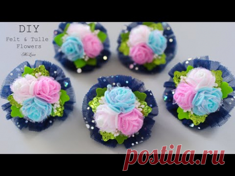 🌿 ЦВЕТЫ ИЗ ФЕТРА 🌸 FELT AND TULLE FLOWERS 🌿