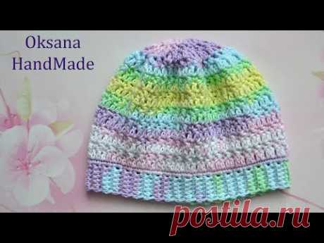 Нежная шапочка для самых маленьких. Мастер класс. Crocheted hat pattern