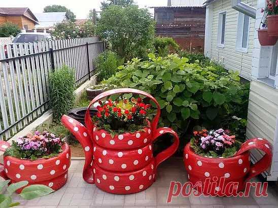 Вот какая красота получилась из обычных старых шин!
Продолжение ниже...