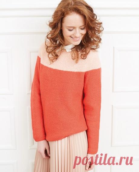 Двухцветный джемпер с кокеткой