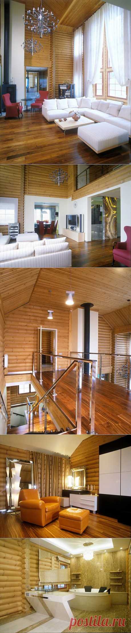 Современный интерьер традиционного деревянного дома от московских дизайнеров | Идеи вашего дома | Архитектура и интерьер