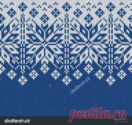 Winter Sweater Design Seamless Knitting Pattern Стоковое Векторное Изображение 418020142 - Shutterstock