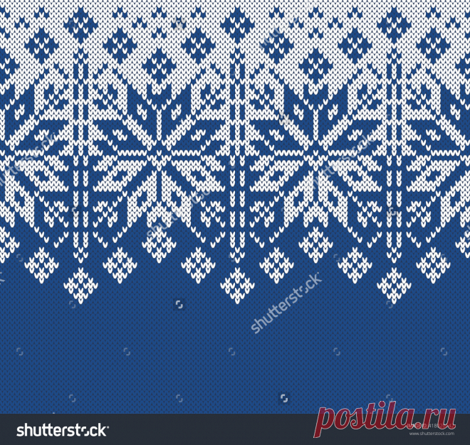 Winter Sweater Design Seamless Knitting Pattern Стоковое Векторное Изображение 418020142 - Shutterstock