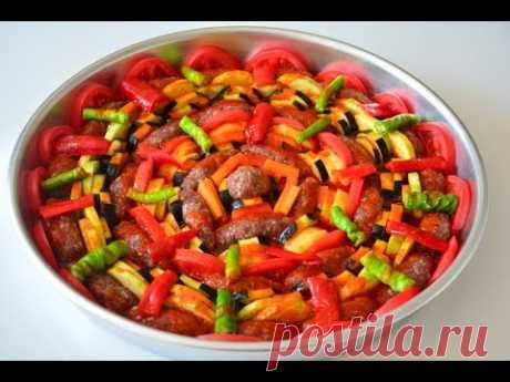 КЮФТЕ КЕБАП -Fırında Çok Pratik Sebzeli  Köfte  Kebabı