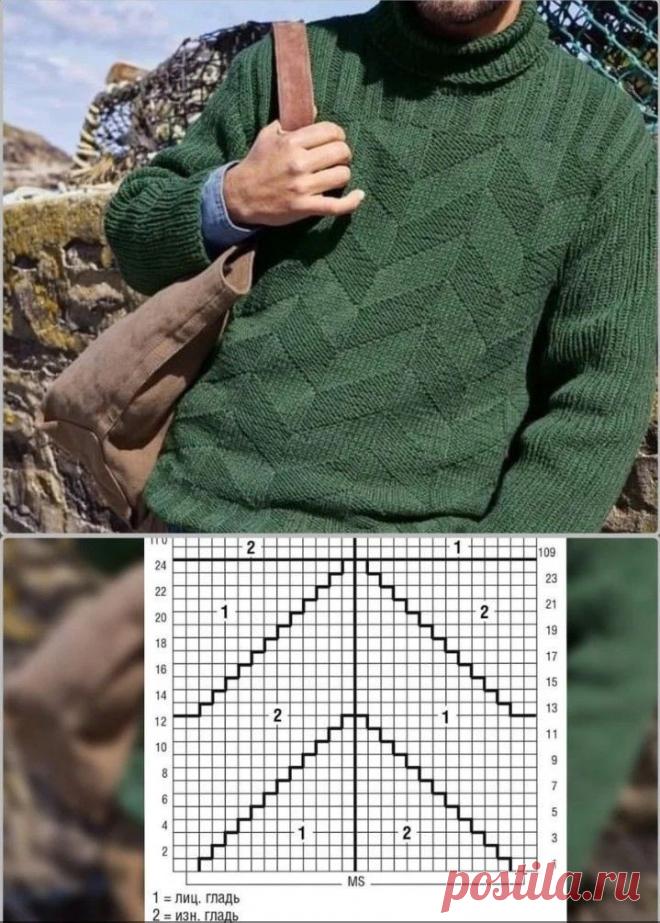 Теневой узор для мужского свитера!