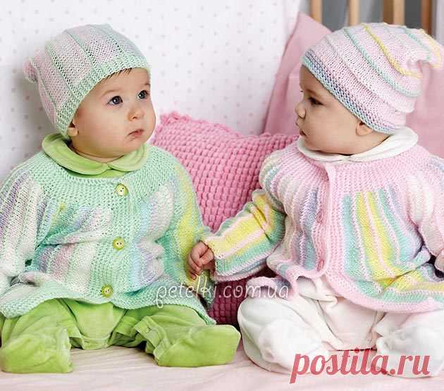 Детский жакет укороченными рядами
