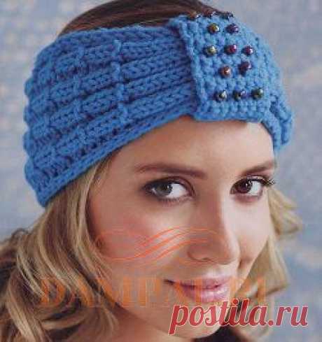 Вязаная повязка на голову «Тюрбан». Спицами. / DAMские PALьчики. ru