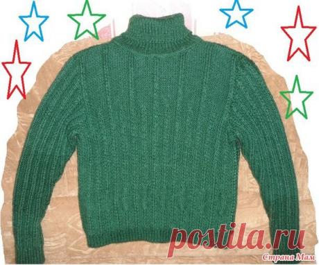 Свитер мужской из толстой пряжи с бесшовной вставкой рукава - Вязание - Страна Мам