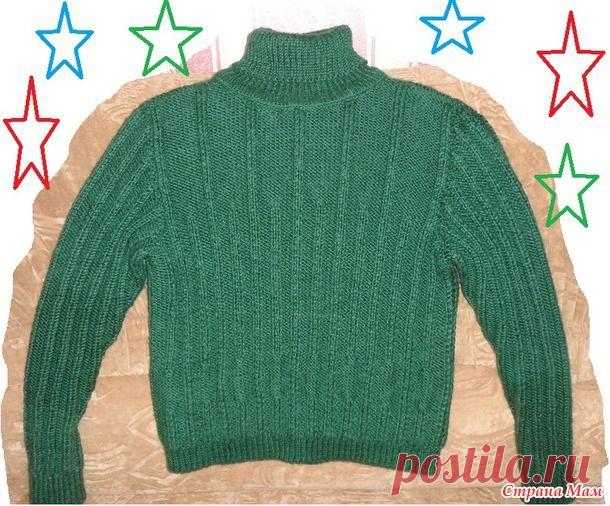 Свитер мужской из толстой пряжи с бесшовной вставкой рукава - Вязание - Страна Мам