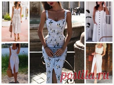 Один из трендов лета 2019 года - сарафан на пуговицах спереди