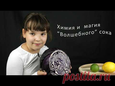 Химия и магия «Волшебного» сока.
Магия - это вид искусства, который использует ловкость рук, или трюки для создания ИЛЛЮЗИЙ.
❗️ХИМИЯ - это МАГИЯ, только РЕАЛЬНАЯ❗️
❓Причём тут сок❓
Сок краснокочанной капусты тоже творит  ВОЛШЕБСТВО!
✅ В соке краснокочанной капусты есть особое вещество...🤫 АНТОЦИАН
✅  В кислоте он становится красным, а вот в щёлочи - синим или зелёным.

❓Вы хотите узнать КАК антоциан помогает  растениям бороться со СТРЕССОМ❓
 ✅ Смотрите наше видео до конца❗️