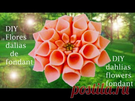 DIY flores dalias de fondant - dahlias flowers fondant