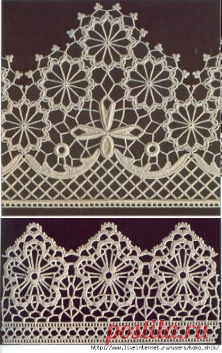 Несколько образцов каймы из книги серии DCM (Creations Crochet D'or)