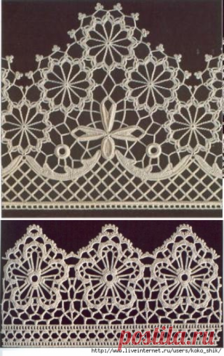 Несколько образцов каймы из книги серии DCM (Creations Crochet D'or)