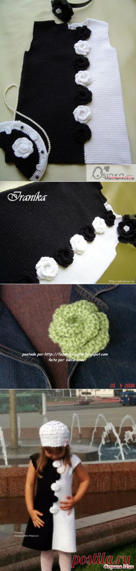 Очаровательное платье для девочки *Модница* связанное крючком