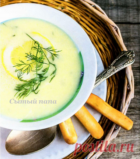Греческий суп с курицей и лимоном