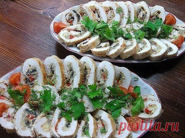 Куриные рулетики с грибами » В сети – себя просвети! - Развлекательный портал!