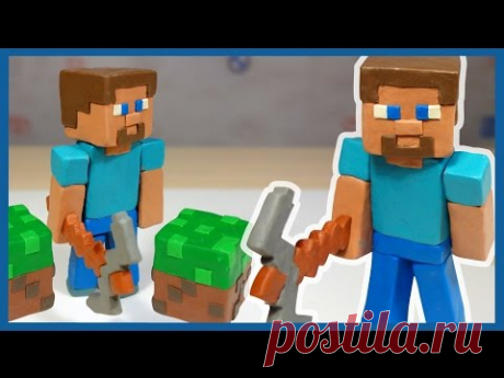 Лепим Стива. Майнкрафт из пластилина.  MineCraft of plasticine.