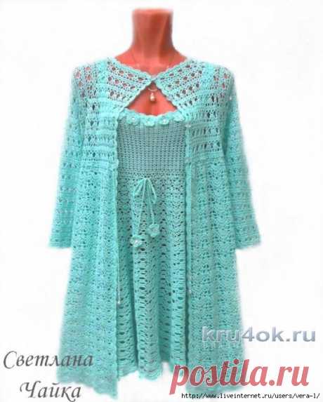 Ажурный комплект Цветы мяты. Работа Светланы Чайка