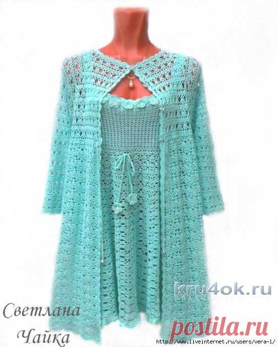 Ажурный комплект Цветы мяты. Работа Светланы Чайка