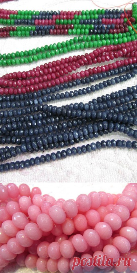5strands 4x6 5x8 6x10 10x14mm jade gemstone rondelle abacus facted ruby red sapphire blue green gemstone jewelry beads | jewelryshop - Jewelry Supplies on ArtFire
