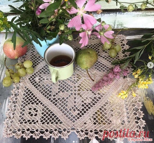 Квадратная салфетка крючком