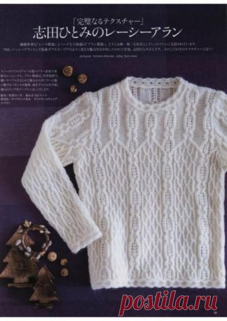 Узорчатый пуловер спицами