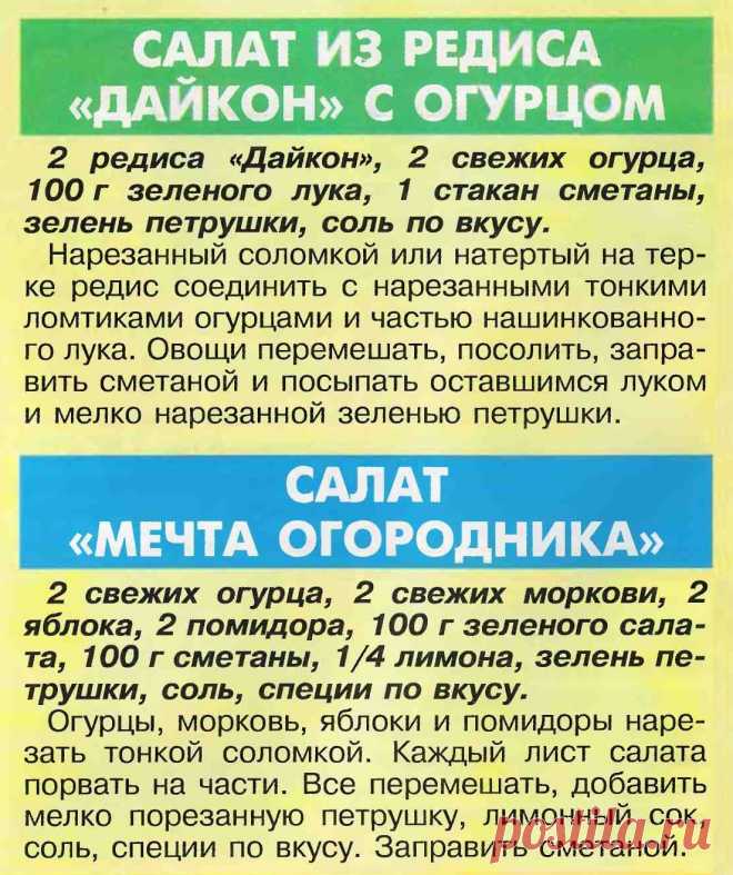 Салат из редиса "Дайкон" с огурцом. Салат "Мечта огородника"