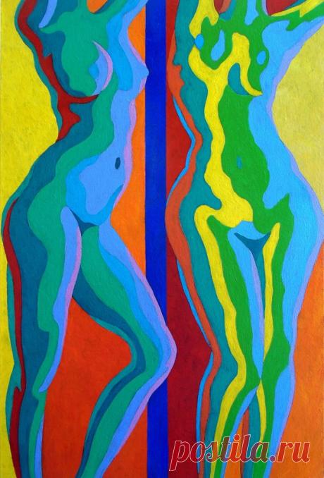 TWO DANCERS Acrylic painting by Stephen Conroy | Artfinder