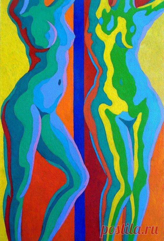 TWO DANCERS Acrylic painting by Stephen Conroy | Artfinder