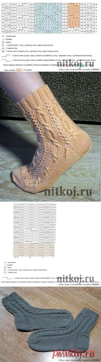 DataLife Engine > Версия для печати > Ажурные носочки, подборка схем