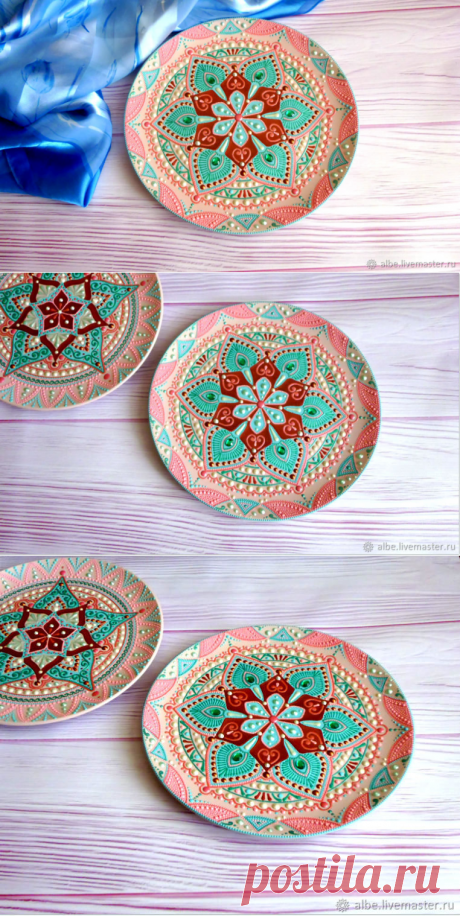 Декоративная тарелка Черешневый сад 1 точечная роспись – купить в интернет-магазине на Ярмарке Мастеров с доставкой - GJR11RU | Омск