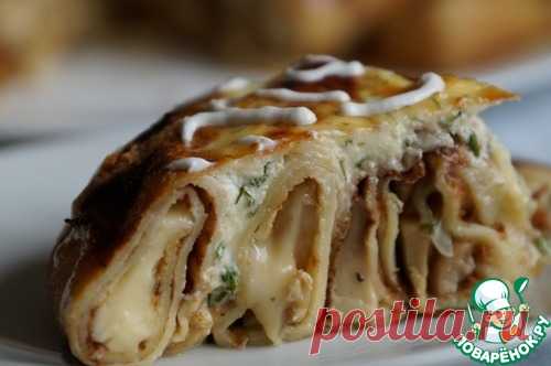 Теплый блинный пирог - кулинарный рецепт