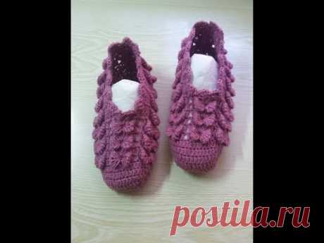 Тапочки следки бабочки крючком