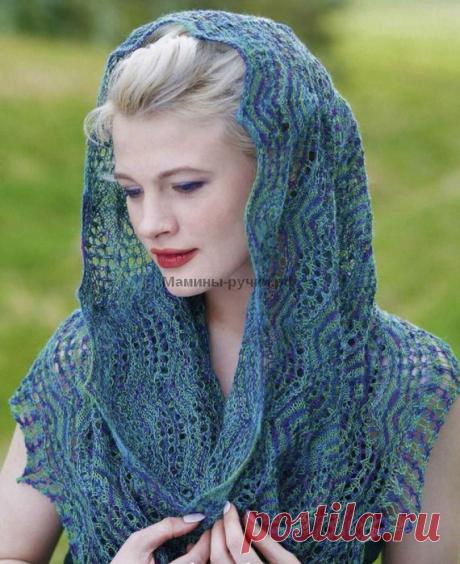 Ажурный снуд спицами