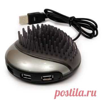 USB - разветвитель на 4-е порта или просто хаб поможет  присоединить кучу флэшек или других устройств к одному компьютеру. Кроме того, это еще и удобная визитница, с подсветкой.