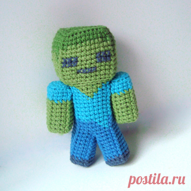PDF Стив, Алекс и Зомби из Майнкрафта крючком. FREE crochet pattern; Аmigurumi doll patterns. Амигуруми схемы и описания на русском. Вязаные игрушки и поделки своими руками #amimore - майнкрафт, minecraft, кукла, куколка.