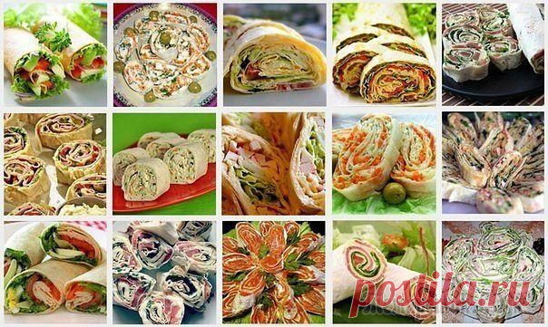 20 РЕЦЕПТОВ САМЫХ ВКУСНЫХ РУЛЕТОВ ИЗ ЛАВАША!!!