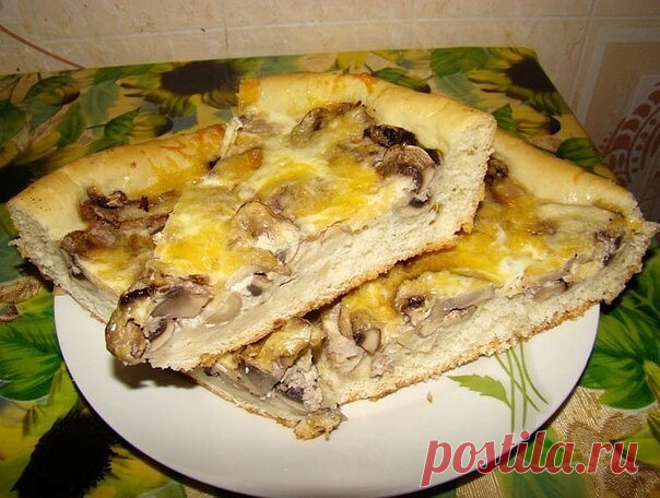 Грибная пицца-пирог — Домашняя кулинария