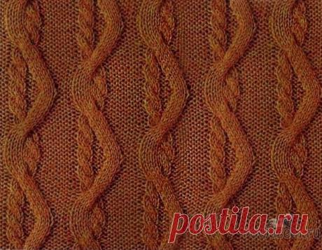 Узор спицами «Веселые косички»
схема по ссылке:       https://povjazem.ru/vyazanye-uzory/uzory-motivy-spitsami/uzor-spicami-veselye-kosichki