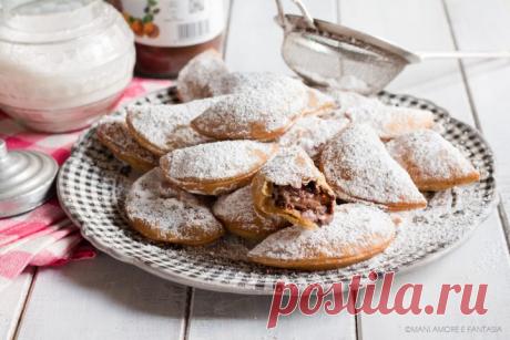 РАВИОЛИ С НУТЕЛЛОЙ, жареные десерты для Карнавала! Бездрожжевое тесто!