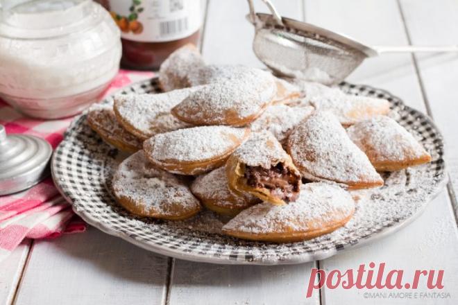 РАВИОЛИ С НУТЕЛЛОЙ, жареные десерты для Карнавала! Бездрожжевое тесто!